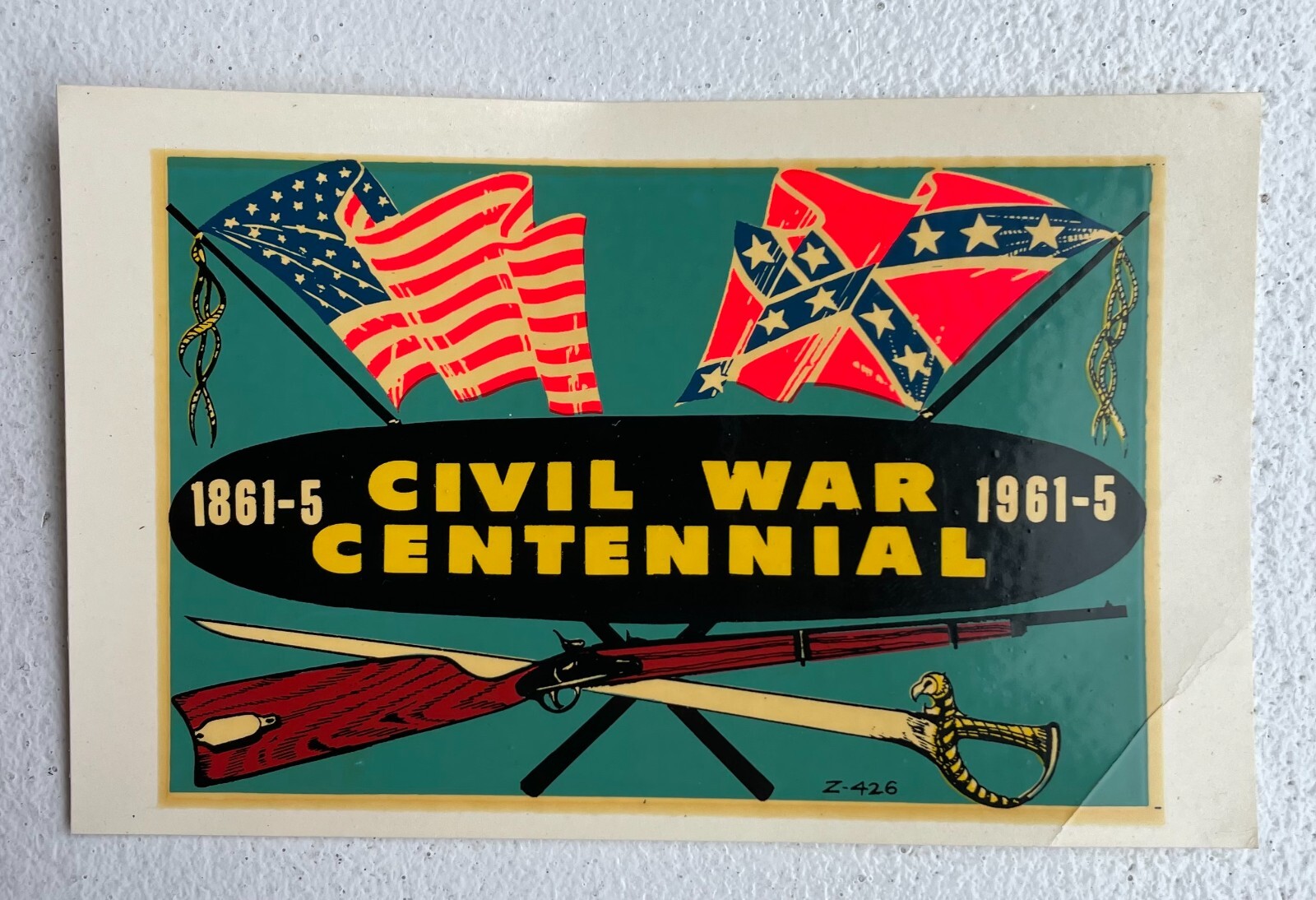 1961 Civil War Centennial Motor Vehicle Registration Decal Auto License