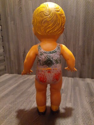 Working Tod-L-Tim Doll Vintage Squeaker Toy 10.5” 1950s Mid