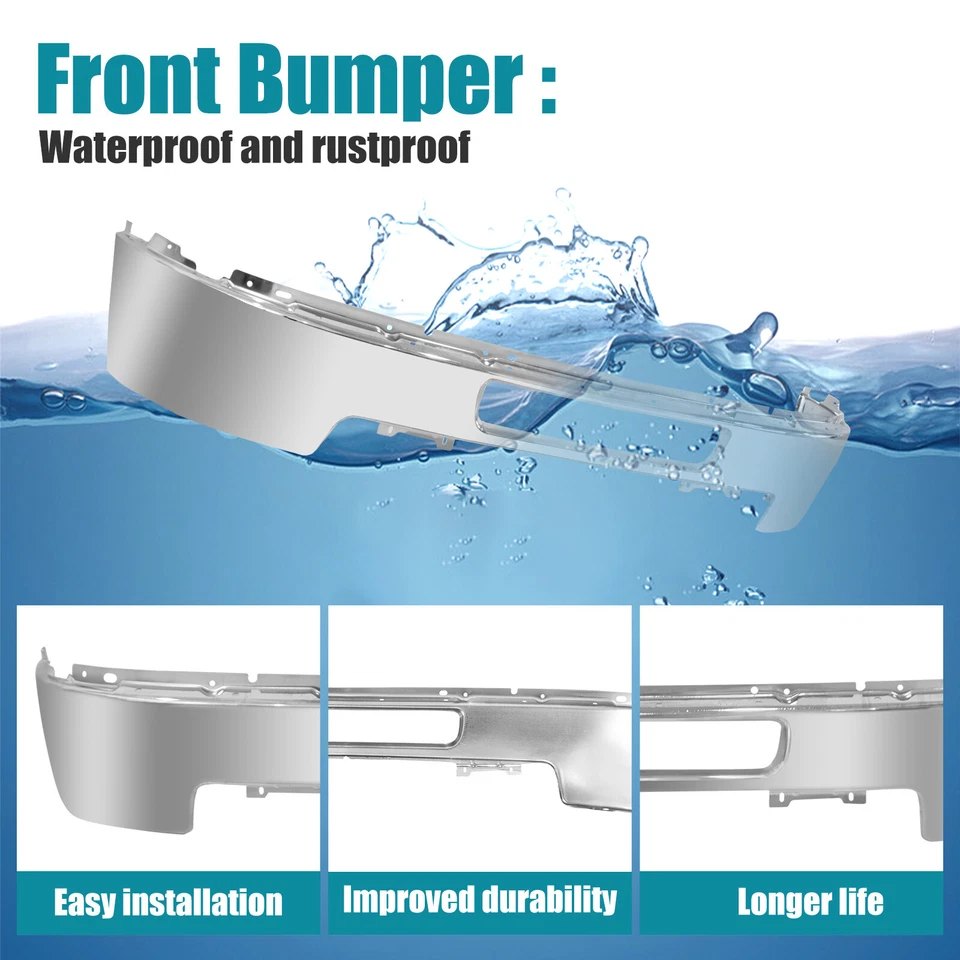 Parachoques delantero de acero cromado para Chevrolet Silverado 2500HD 3500HD 2011-2014 Foto 4 de 4