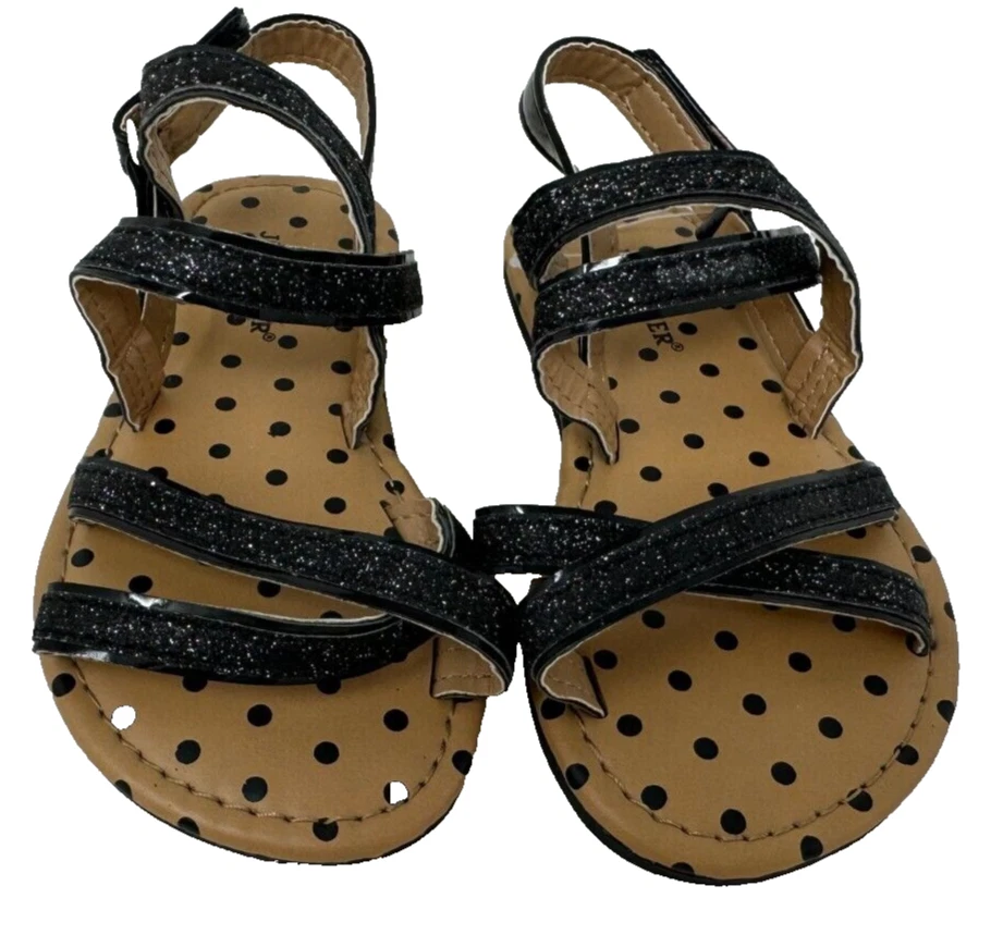 Sandalias Joe Boxer para niñas pequeñas Sonora de moda con tiras negras talla: 8 202D Foto 2 de 4