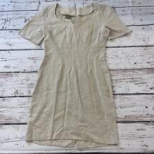 Vintage Knapp Studio Cal Linen Blend Khaki Maxi Dress Size 7 Made In USA Womens