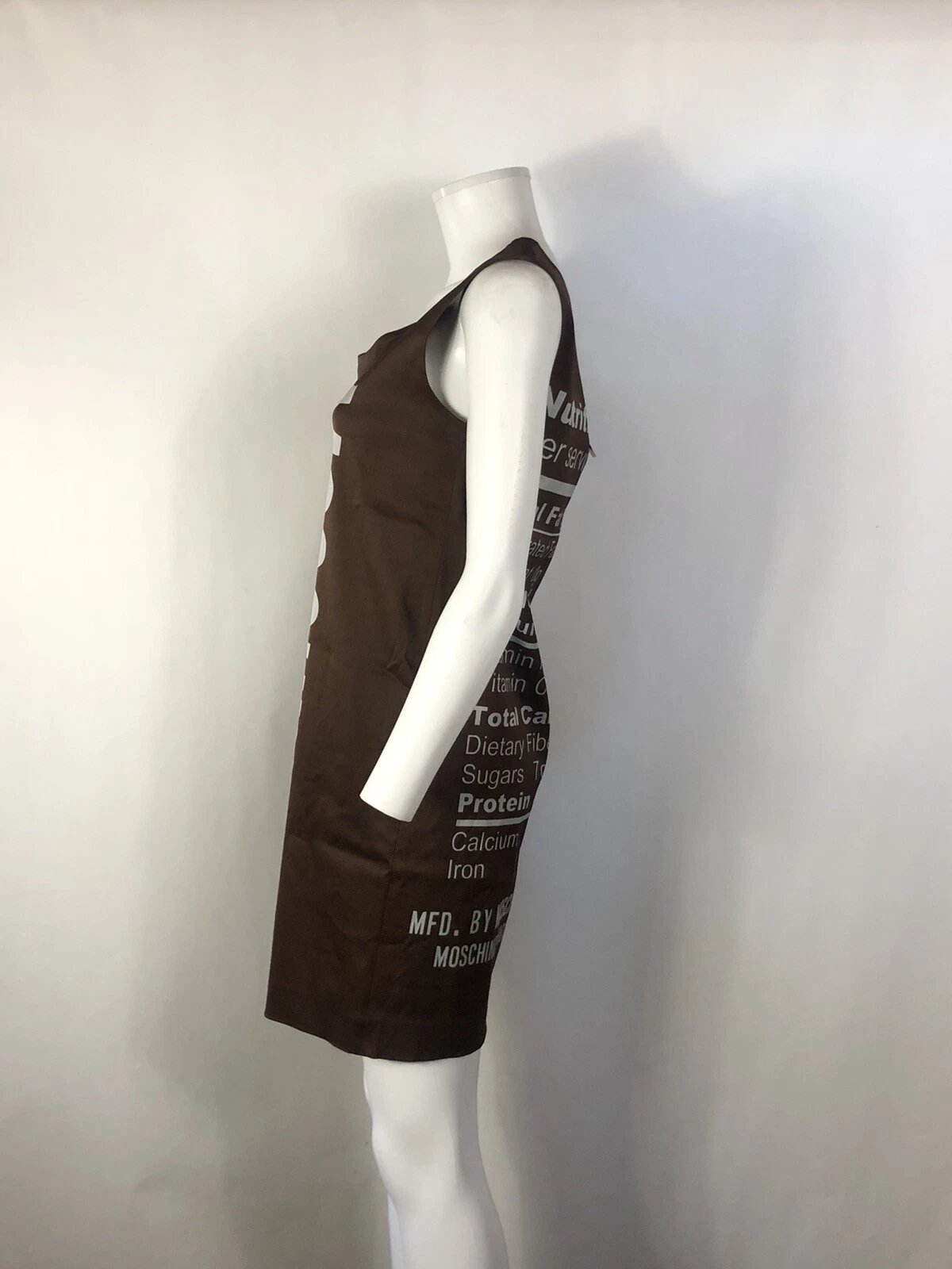 Abito vintage Moschino di Jeremy Scott stampa barretta di cioccolato XS