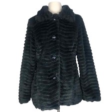 Women’s Black Faux Fur Short Coat Size Medium M