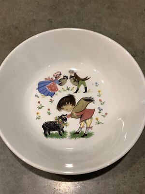 Vintage Old Foley Ridgeway Made In England Ba Ba Black Sheep Child's Bowl 1950s
