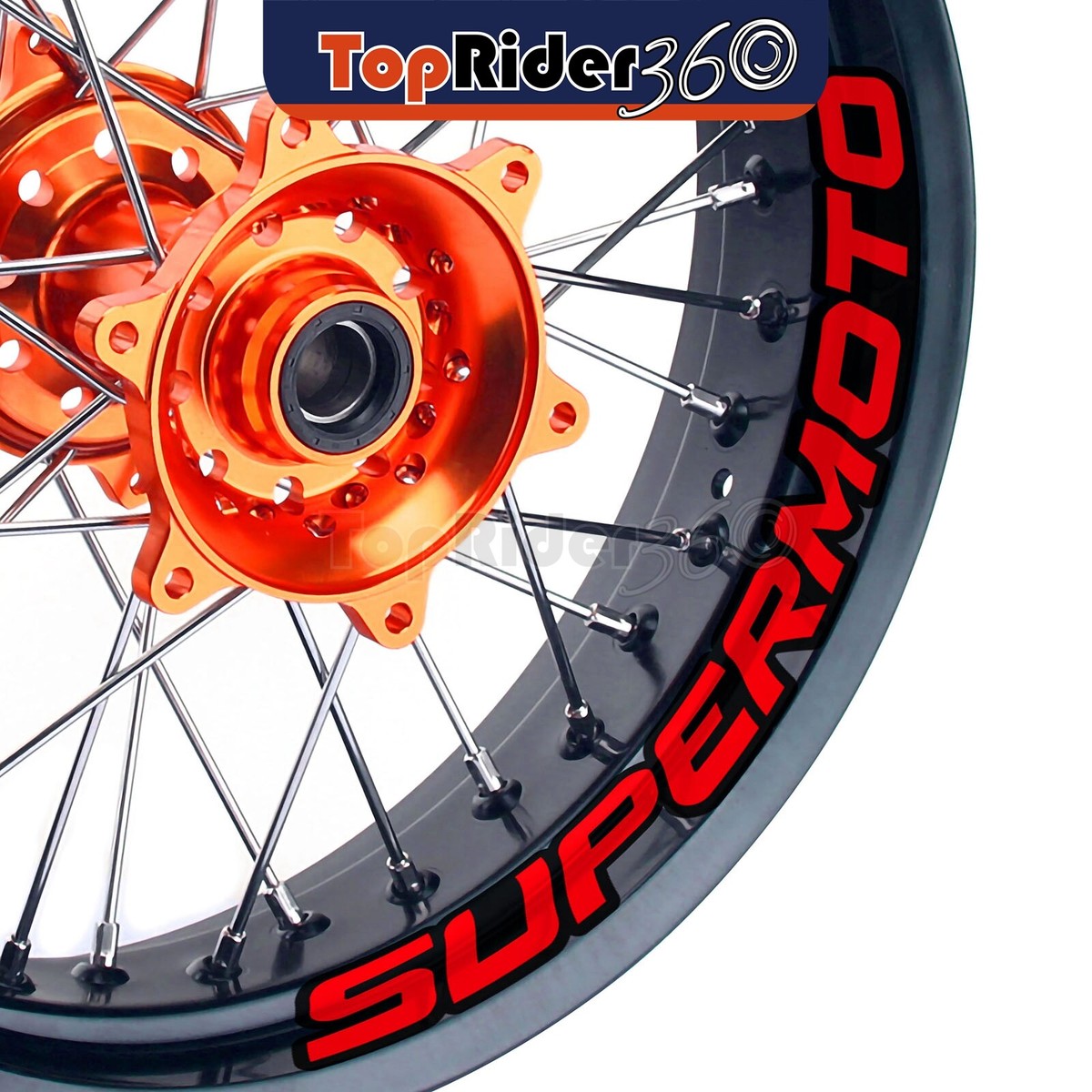 Red Supermoto Rim Wrap Sticker 17