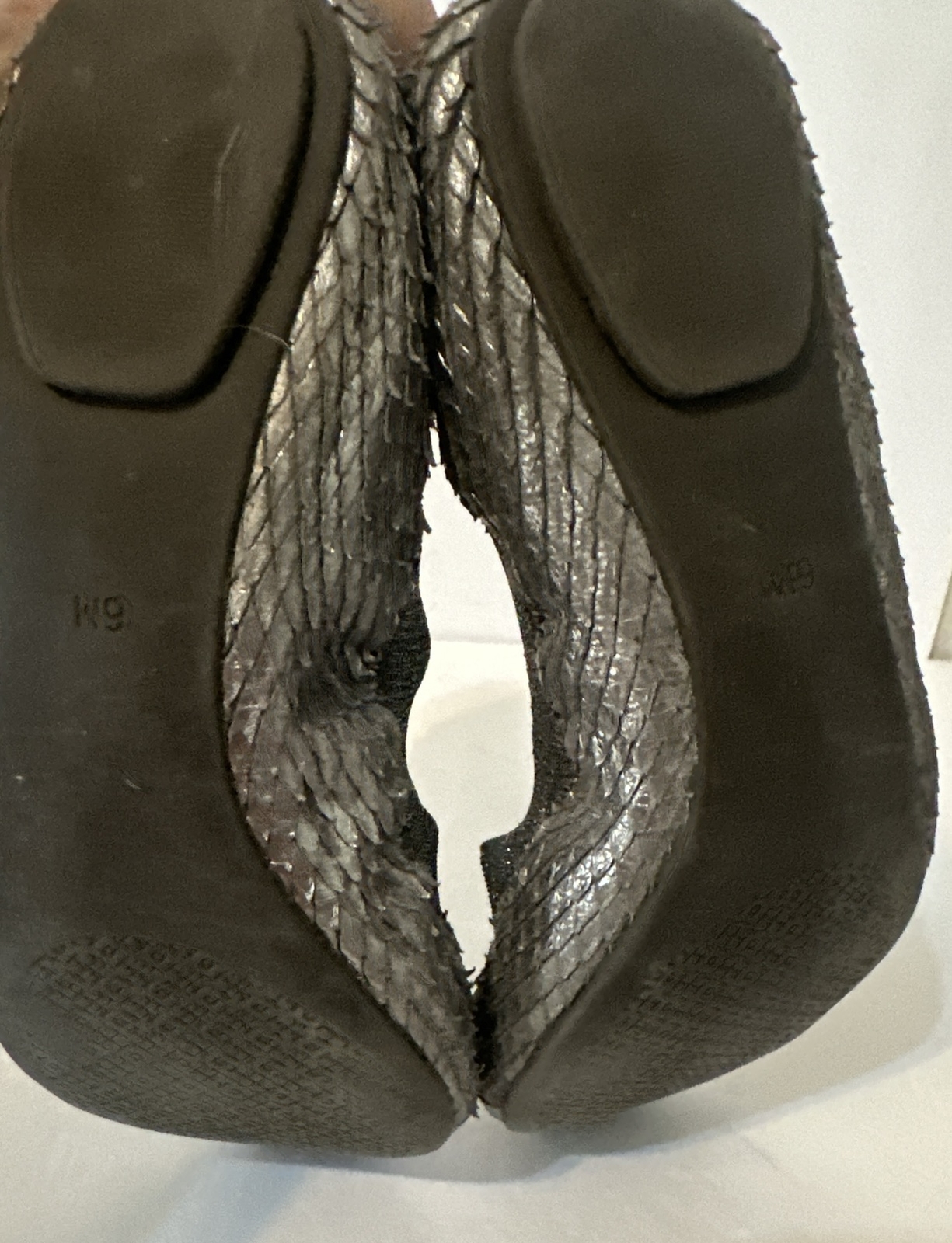 Tory Burch Gabby Ballet Metallic Python Print/Met… - image 6