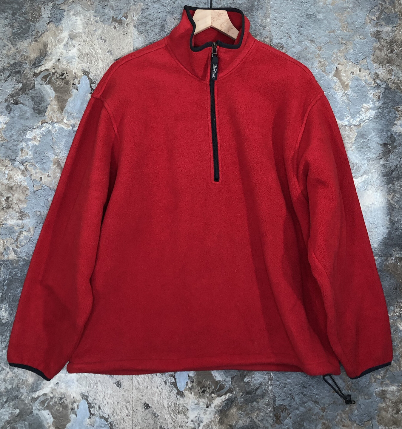 Vintage Woolrich Fleece Sweater Mens Large L Red 1/4 Zip Polartec Pullover