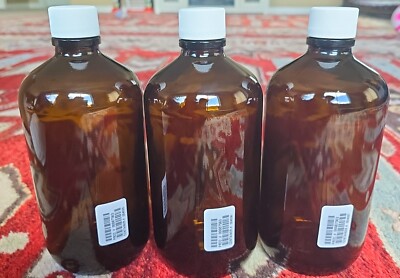 Thermo Scientific I-Chem 349-1000 Sterile Amber Glass Bottle-32oz/1000mL-12 CT.