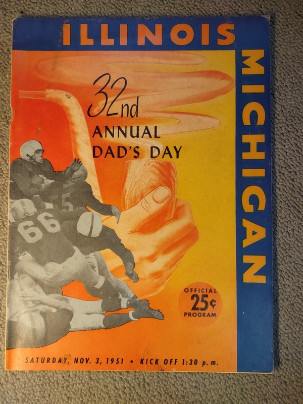 1951 Illinois vs Michigan football program  11/3/1951