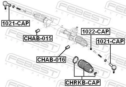 FEBEST CHRKB-CAP Faldón, Dirección Para CHEVROLET, DACIA, HOLDEN, OPEL, PONTIAC - Imagen 2 de 4