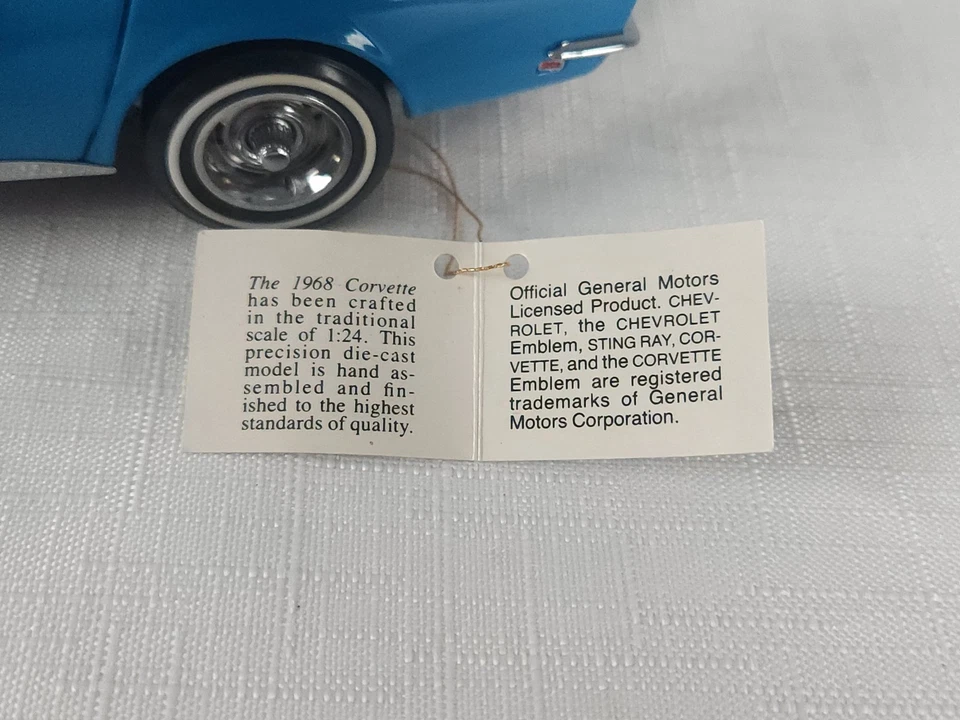 Chevrolet Corvette 1968 convertible - Franklin como nuevo diecast 1:24 - azul con certificado de autenticidad Foto 4 de 4