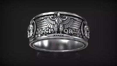 Centurion-helmet-SPQR-Roman-Legion-Ring, Roman Empire Eagle 925 Silver Band Ring