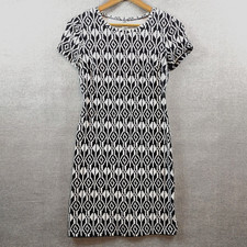 Old Navy Stretch Cotton Bodycon Dress Womens Extra Small Geometric Pullover