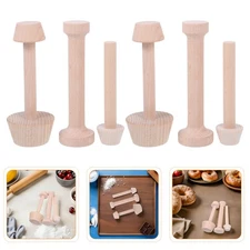  6pcs Mini Tart Mold: Wooden Egg Tart Shell Mold - Baking Cupcake And Tartlet