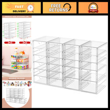 22-Drawer Desk Organizer Set - 4 Pack Plastic Storage Bins for Office Makeup