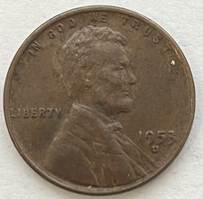 1953-D Circulated Lincoln Wheat Cent. A nice album slot filler.