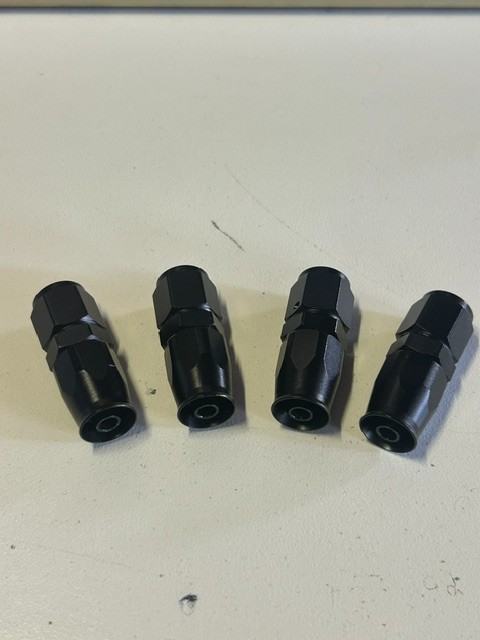 -4AN Hose End fittings - Black Aluminum (4 pack)