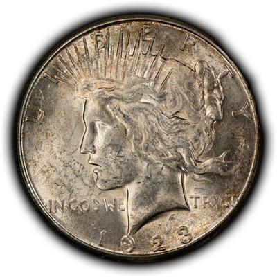 1923-S $1 Silver Peace Dollar - Strong Luster - Flashy BU Coin - SKU-D7585