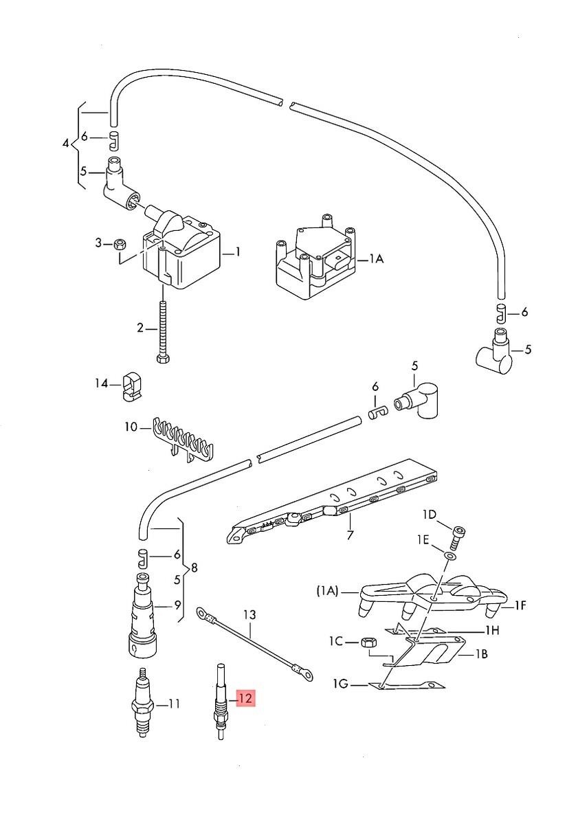 Genuine VW SEAT AUDI Beetle Bettle Bora Clasico Jetta Glow Plug N10140104