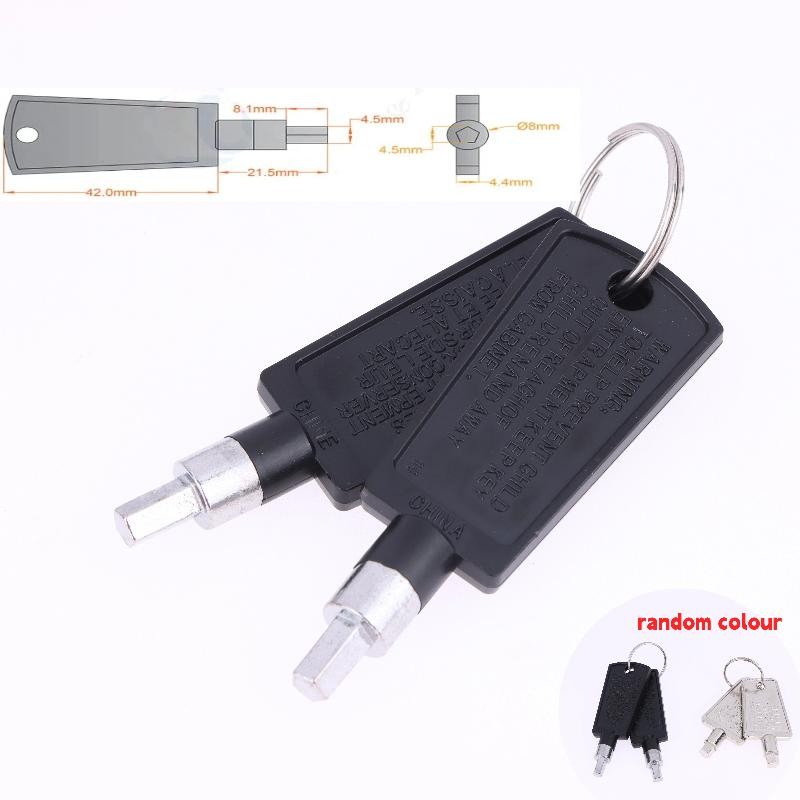 2Pcs Freezer Refrigerator Door Key Lock Pentagon Keys Part A