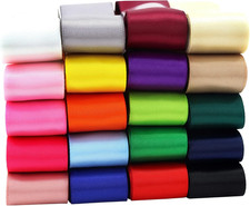 Double Face Satin Ribbon 1 inch Ribbons 20 Solid Color Ribbon Assortment, 1" X 2