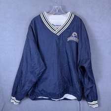 Champion Pro Line Men L Jacket Pittsburgh Embroidered Pullover Blue Vintage Read