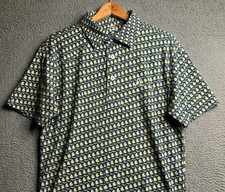 Rhoback Mitten Men s Performance Polo Navy Michigan Print, Breathable Active