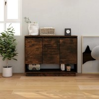 Sideboard In RäUchereiche Holzwerkstoff 97X31X75 Cm FüR Wohnzimmer