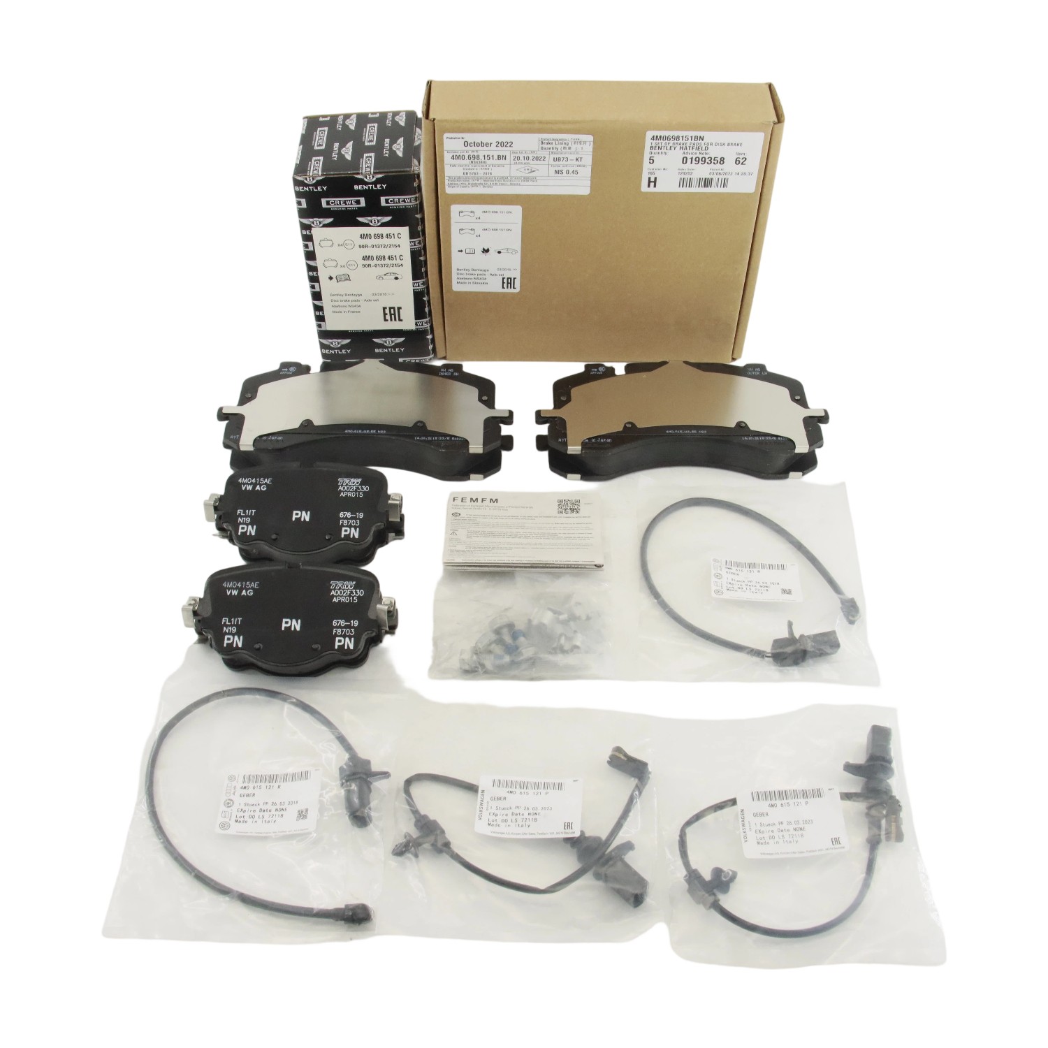 Bentley Bentayga 2017 Front Brake pad kits Set P/N 4M0615121P