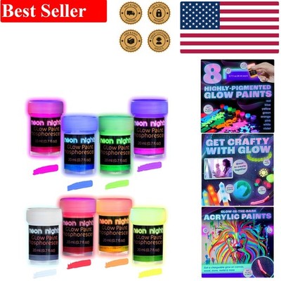 8 Color Glow in The Dark Paint Set - Perfect for Parties, Festivals & Crafts
