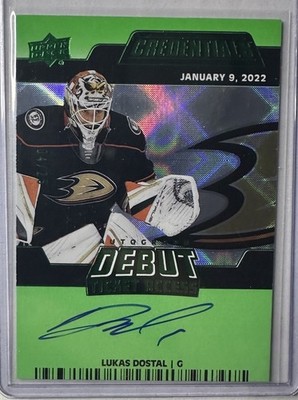2024 Credentials 2022-23 Update Debut Ticket Access Green /25 Lukas Dostal Auto