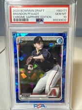 Brandon Pfaadt 2020 Bowman Chrome Draft PSA 10 GEM MINT 1st Bowman Sapphire Ed.