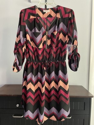 NWT Stella Tweed Multicolor Midi Dress Three-Quarter Button-Tab Sleeve XL
