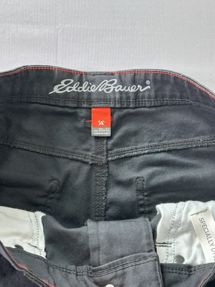 Eddie Bauer Pants Men's 33x32 Gray Canvas Mountain Ops Double Knee, Outdoor hike - Image 3 of 4