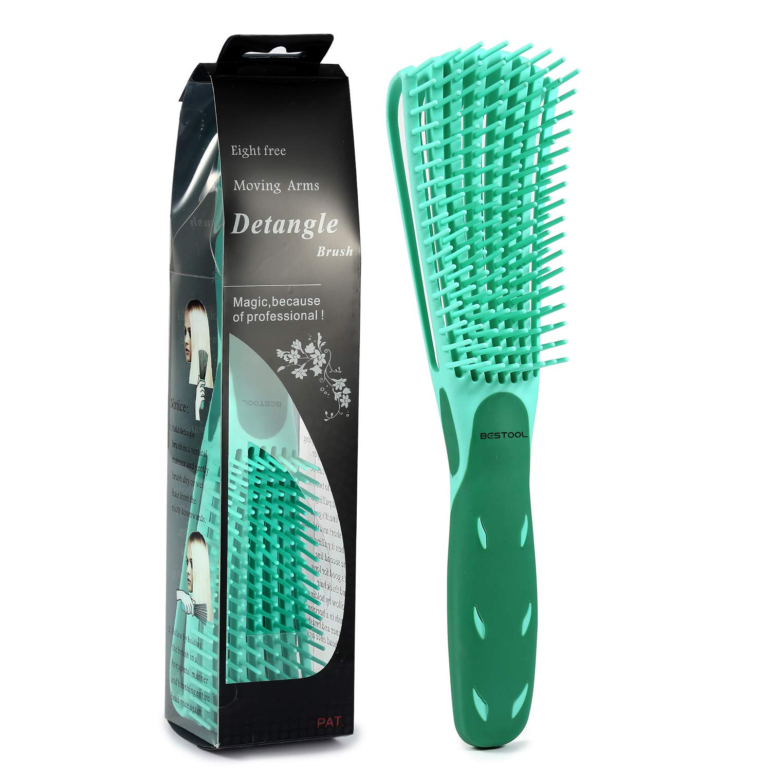 Detangling Brush for Black Natural Hair, Curly Hair Afro 3/4Abc Texture - Faster