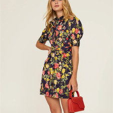 Marissa Webb Hawaiian Floral Mini Shirt Dress Size 6 Work Cotton Designer $260