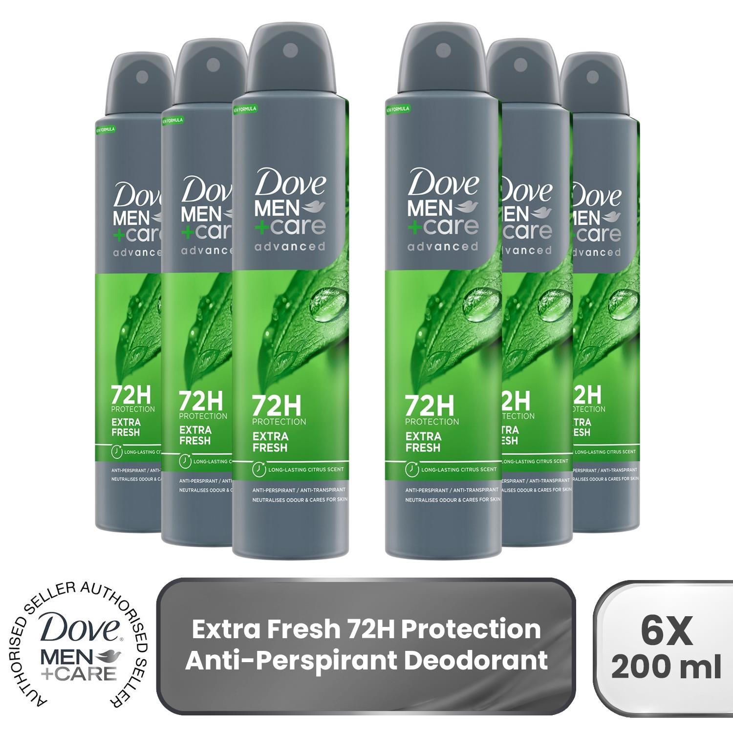 Dove Anti-Perspirant Men+Care Advanced Extra Fresh 72H Protection Deo, 12x200ml - Image 2