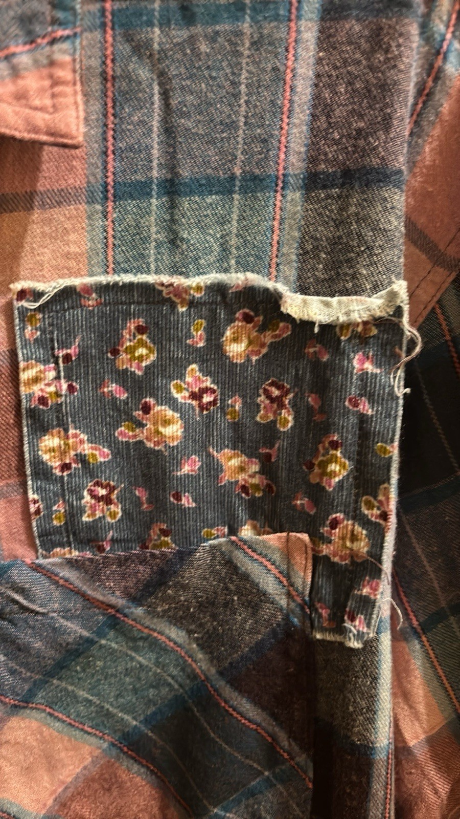 Rewind Plaid Patch Crop Button Down Size Medium. … - image 4