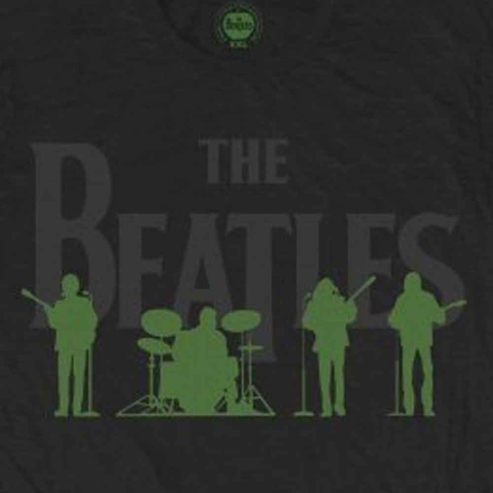 T Shirt The Beatles Saville Fila Line Up Band Logo Ufficiale Uomo Nuova Nera Taglia