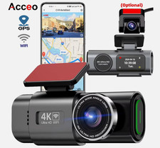4K UHD Dash Cam Car DVR Night Vision WiFi GPS 24H Parking Recorder Camera Video!