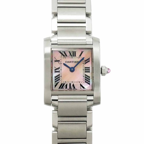 Cartier Tank Francaise SM W51028Q3 Quartz Pink Shell Dial Ladies 90315918