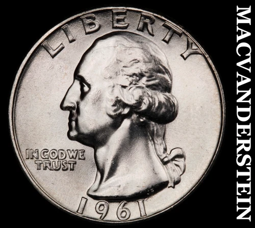 1961 Washington Quarter- Silver- Choice Gem Brilliant Uncirculated Luster #J2300