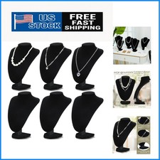 Elegant Black Velvet Necklace Bust Displays - Set of 6 for Stunning Organization