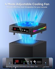 LED Display Auto Cooling Fan for Xbox Series X with 9 RGB Light, Cooling Syste