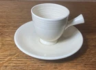 Fiesta Stick Handle Demitasse Cup & Saucer "White" Homer Laughlin