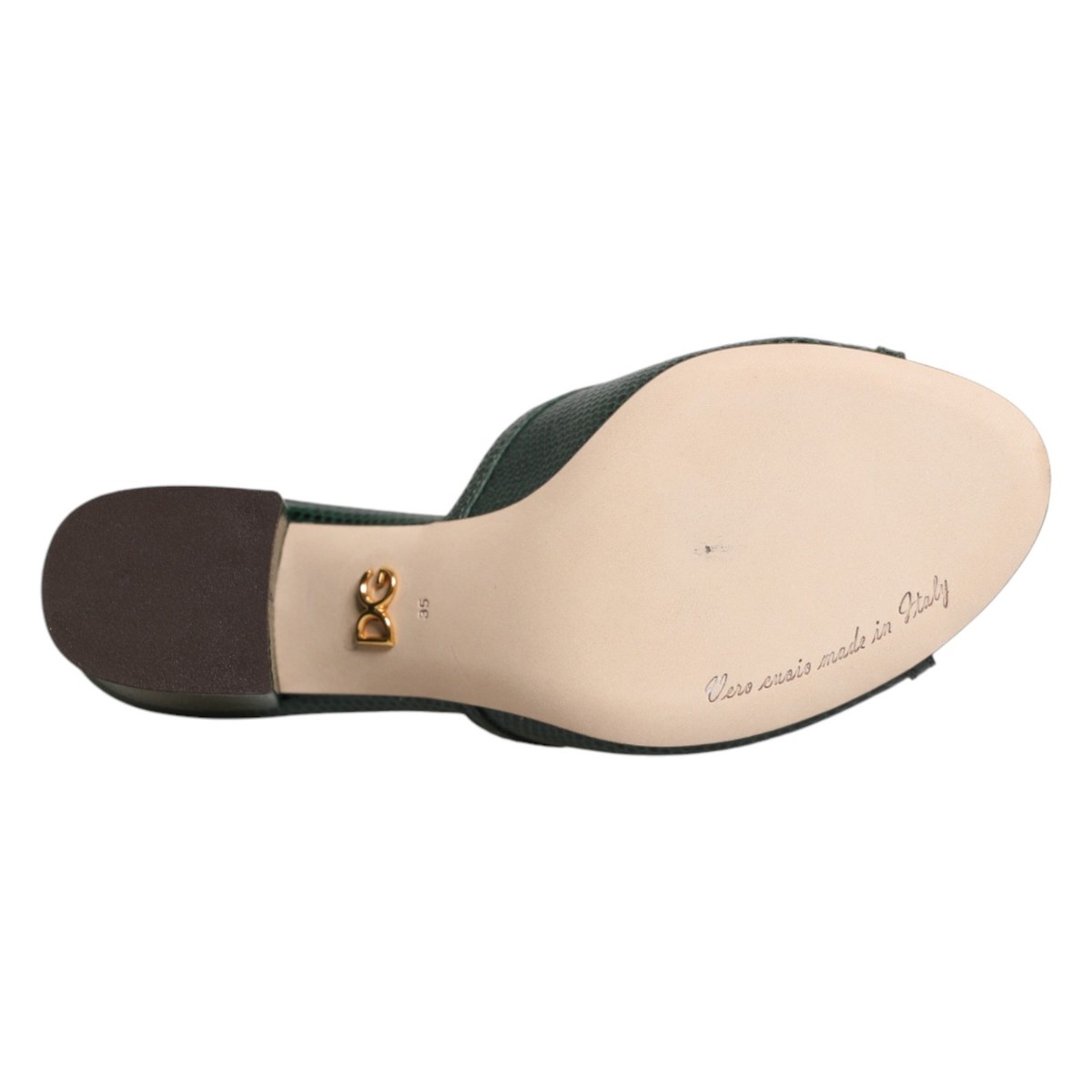 DOLCE & GABBANA Shoes Green DG Amore Heel Slides Sandals EU35