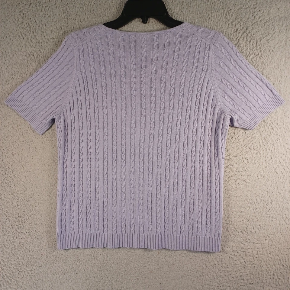 Top de seda púrpura vintage Bloomingdale's para mujer talla grande manga corta elástico Foto 4 de 4