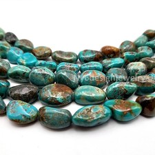 Genuine Natural Turquoise Nugget Beads 16x12mm Blue and Brown Turquoise 16"