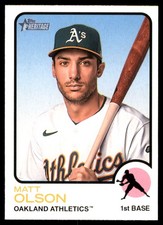 Matt Olson 2022 Topps Heritage #48 Athletics MLB READ FREE SHIPPING AutographDen
