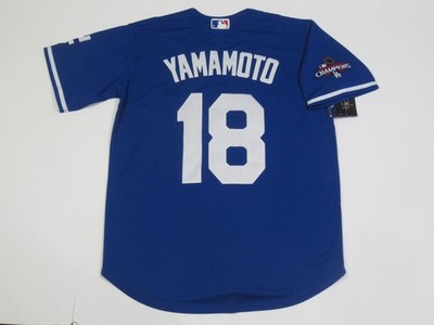 Yoshinobu Yamamoto #18 L.A. Dodgers 2024 World Series Champions